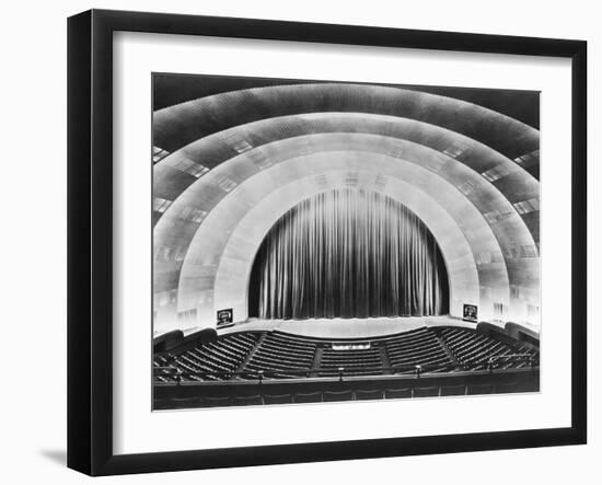 Overall View of Stage and Proscenium of Radio City Music Hall.-null-Framed Photographic Print