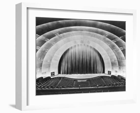 Overall View of Stage and Proscenium of Radio City Music Hall.-null-Framed Photographic Print