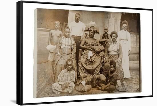 Overami, Ex-King of Benin, and His Suite, Nigeria, c.1900-null-Framed Stretched Canvas