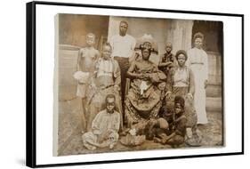 Overami, Ex-King of Benin, and His Suite, Nigeria, c.1900-null-Framed Stretched Canvas