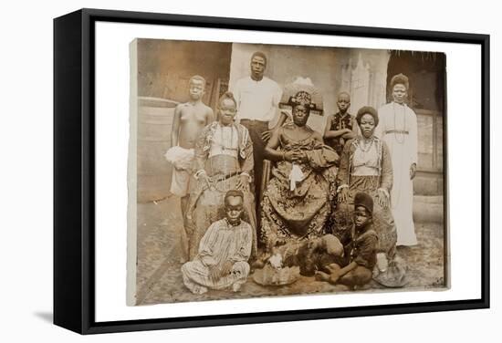 Overami, Ex-King of Benin, and His Suite, Nigeria, c.1900-null-Framed Stretched Canvas