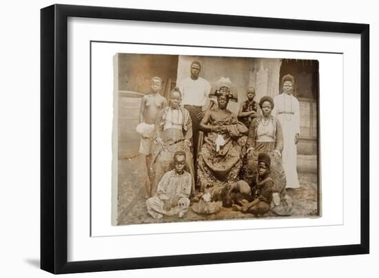 Overami, Ex-King of Benin, and His Suite, Nigeria, c.1900-null-Framed Giclee Print
