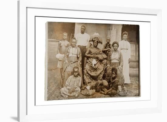 Overami, Ex-King of Benin, and His Suite, Nigeria, c.1900-null-Framed Giclee Print