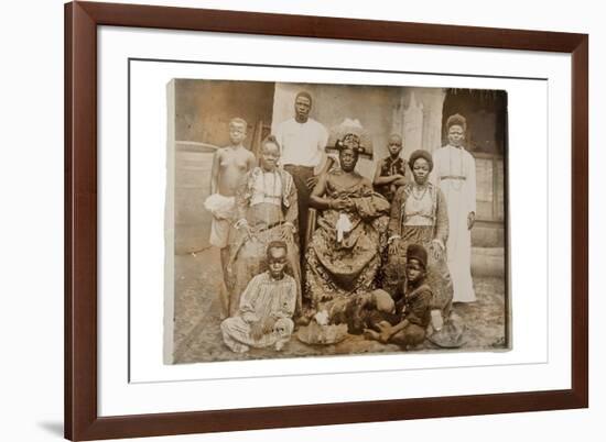 Overami, Ex-King of Benin, and His Suite, Nigeria, c.1900-null-Framed Giclee Print