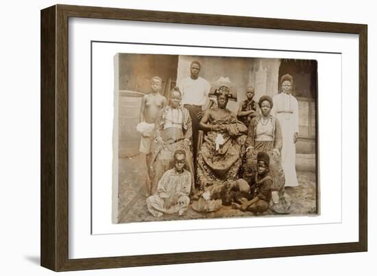 Overami, Ex-King of Benin, and His Suite, Nigeria, c.1900-null-Framed Premium Giclee Print