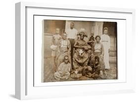 Overami, Ex-King of Benin, and His Suite, Nigeria, c.1900-null-Framed Premium Giclee Print