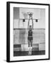 Overbrook Highschool Basketball Team, Wilt "The Stilt" Chamberlain Touch Basket at Regular Standing-Grey Villet-Framed Premium Photographic Print