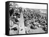 Overcrowded Beach at Hastings (England)-null-Framed Stretched Canvas