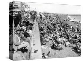 Overcrowded Beach at Hastings (England)-null-Stretched Canvas