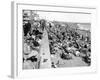 Overcrowded Beach at Hastings (England)-null-Framed Photographic Print