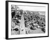 Overcrowded Beach at Hastings (England)-null-Framed Photographic Print