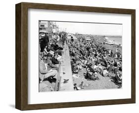 Overcrowded Beach at Hastings (England)-null-Framed Photographic Print