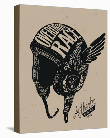 Overdrive Race Winged Helmet-null-Stretched Canvas