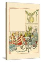 Overeating and Overdrinking, Christmas Turned Away Dried Fish as Unfit for a Gentleman-Walter Crane-Stretched Canvas