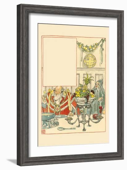 Overeating and Overdrinking, Christmas Turned Away Dried Fish as Unfit for a Gentleman-Walter Crane-Framed Art Print