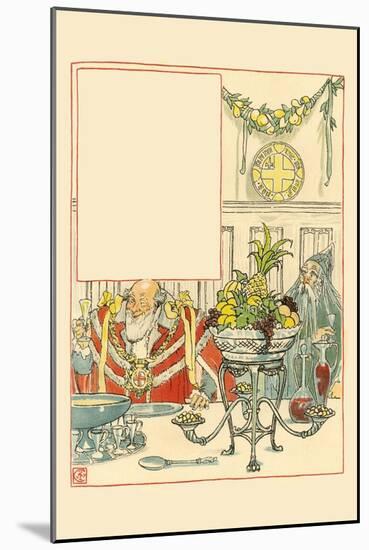 Overeating and Overdrinking, Christmas Turned Away Dried Fish as Unfit for a Gentleman-Walter Crane-Mounted Art Print