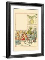 Overeating and Overdrinking, Christmas Turned Away Dried Fish as Unfit for a Gentleman-Walter Crane-Framed Art Print