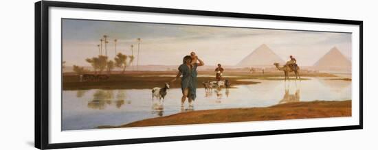 Overflow of the Nile, with the Pyramids-Frederick Goodall-Framed Giclee Print