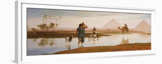 Overflow of the Nile, with the Pyramids-Frederick Goodall-Framed Giclee Print