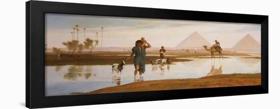 Overflow of the Nile, with the Pyramids-Frederick Goodall-Framed Giclee Print