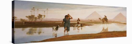 Overflow of the Nile, with the Pyramids-Frederick Goodall-Stretched Canvas