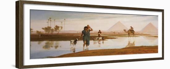 Overflow of the Nile, with the Pyramids-Frederick Goodall-Framed Giclee Print