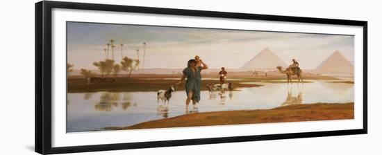 Overflow of the Nile, with the Pyramids-Frederick Goodall-Framed Giclee Print