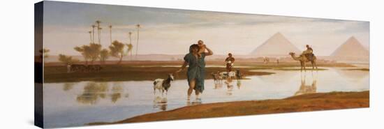 Overflow of the Nile, with the Pyramids-Frederick Goodall-Stretched Canvas