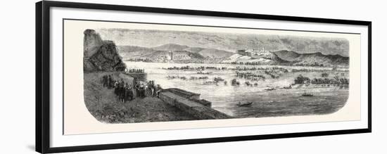 Overflow of the River Rhone before Avignon, View from the Rocher Du Dom. 1855-null-Framed Premium Giclee Print