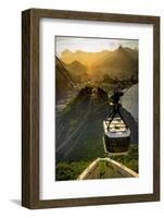 Overhead Cable Car Approaching Sugarloaf Mountain, Rio De Janeiro, Brazil-Celso Diniz-Framed Photographic Print