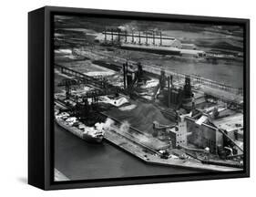 Overhead of Steel Manufacturing Plant-null-Framed Stretched Canvas