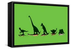 Overhead Shot of Some Dinosaurs-Eugenio Franchi-Framed Stretched Canvas