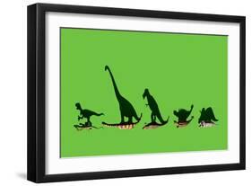 Overhead Shot of Some Dinosaurs-Eugenio Franchi-Framed Photographic Print