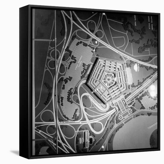 Overhead View of a Model of the Pentagon Building-null-Framed Stretched Canvas