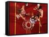 Overhead View of Boys High School Basketball Action-null-Framed Stretched Canvas