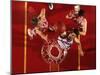 Overhead View of Boys High School Basketball Action-null-Mounted Photographic Print