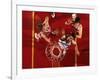 Overhead View of Boys High School Basketball Action-null-Framed Photographic Print