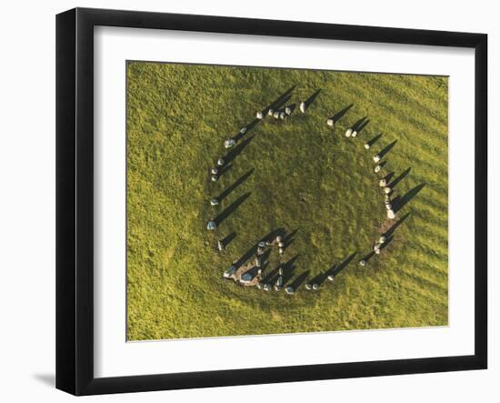 Overhead view of Castlerigg Stone Circle at dawn, Lake District National Park-Ian Egner-Framed Photographic Print