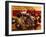 Overhead View of Coach Instructing High School Basketball Team-null-Framed Photographic Print