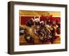 Overhead View of Coach Instructing High School Basketball Team-null-Framed Photographic Print