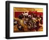 Overhead View of Coach Instructing High School Basketball Team-null-Framed Photographic Print