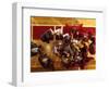 Overhead View of Coach Instructing High School Basketball Team-null-Framed Photographic Print