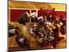 Overhead View of Coach Instructing High School Basketball Team-null-Mounted Photographic Print