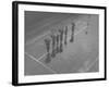 Overhead View of People with Umbrellas Waiting For the Tram, Melbourne, Australia-Emil Otto Hoppé-Framed Photographic Print