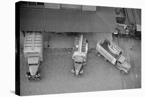 Overhead View of Trucks Loading at Warehouse, Minneapolis, 1939-null-Stretched Canvas