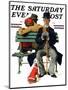 "Overheard Lovers" (man on park bench) Saturday Evening Post Cover, November 21,1936-Norman Rockwell-Mounted Giclee Print
