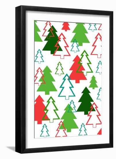 Overlaid Christmas Trees, 2017-Louisa Hereford-Framed Premium Giclee Print