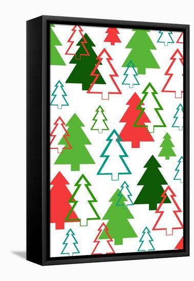 Overlaid Christmas Trees, 2017-Louisa Hereford-Framed Stretched Canvas