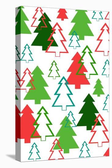 Overlaid Christmas Trees, 2017-Louisa Hereford-Stretched Canvas