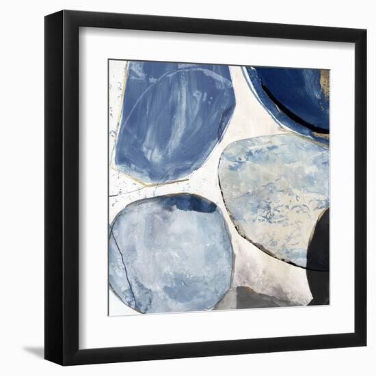 Overlapping Blue Shapes II-Tom Reeves-Framed Art Print